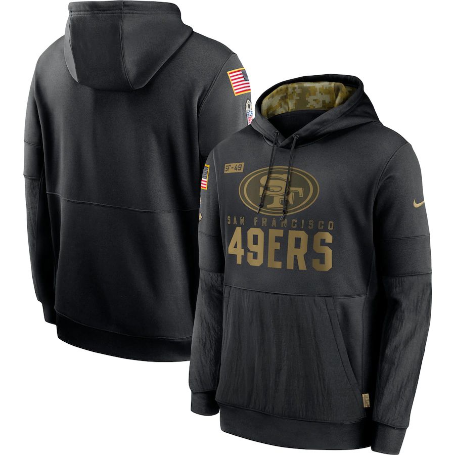 Men San Francisco 49ers Black Salute To Service Hoodie Nike NFL Jerseys
